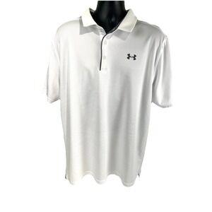Under Armour Polo Shirt Men's 2XLT White Loose Fit